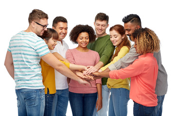 Wall Mural - international group of happy people holding hands