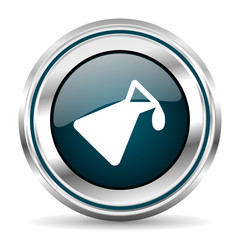 Poster - Laboratory vector icon. Chrome border round web button. Silver metallic pushbutton.