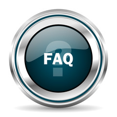 Poster -  vector icon. Chrome border round web button. Silver metallic pushbutton.