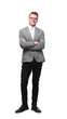© ASDF - full body picture of a business man with arms crossed on white background