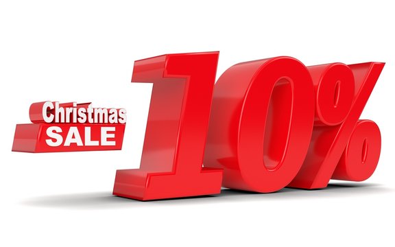 Christmas sale. Discount ten percent off