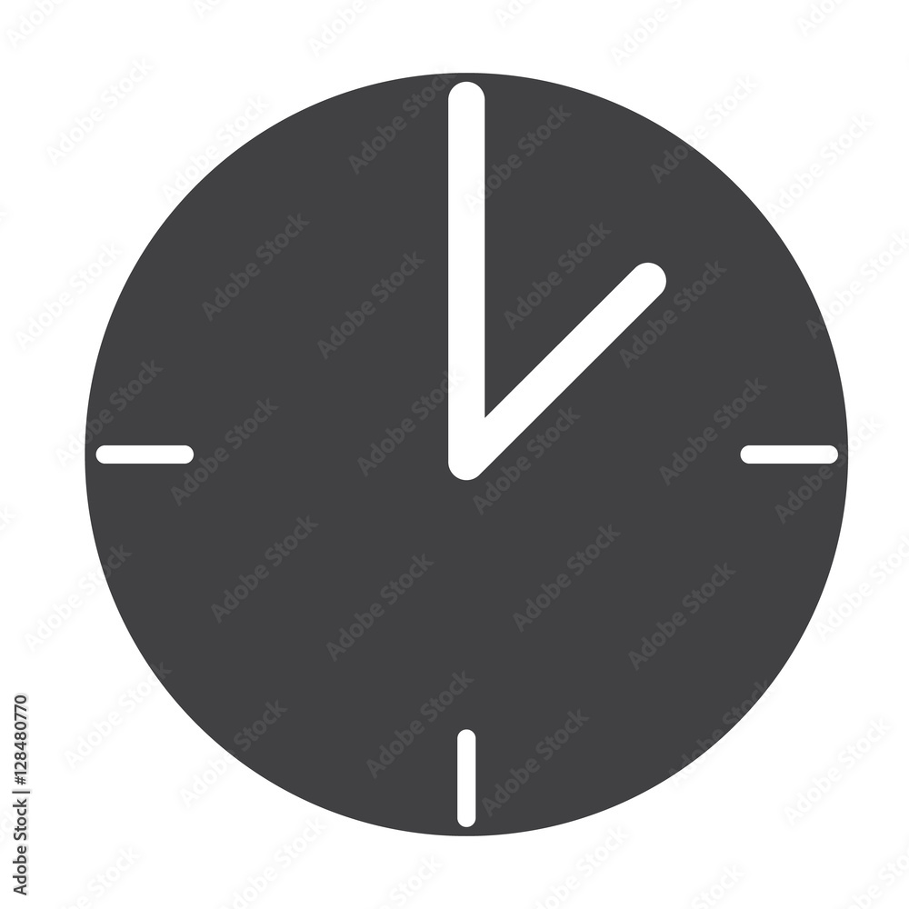 clock web icon flat design style. clock sign. Stock Vector | Adobe Stock