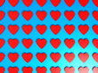 © apeskoff - Red 3d heart pattern with light effect. Valentine's day theme on blue background. Image for holiday, amour, dating, couple, lovers fondness. 3d illustration
