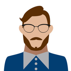 Sticker - bearded man with glasses icon avatar