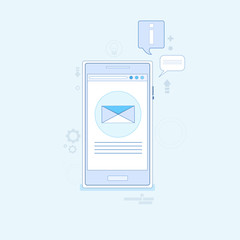 Poster - Cell Smart Phone Envelope Send Business Mail