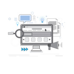 Poster - web search digital content information technology business vector illustration
