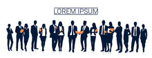 Business People Team Crowd Silhouette Businesspeople Group Human Resources Vector Illustration