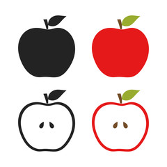 Wall Mural - set of apples icons