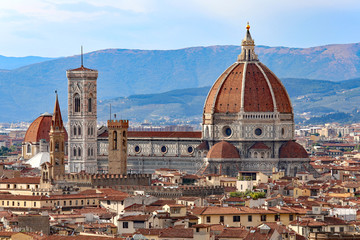 city of florence with the great dome of the cathedral