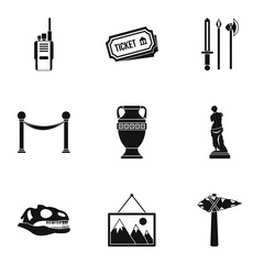 Wall Mural - Museum icons set. Simple illustration of 9 museum vector icons for web