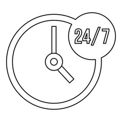 Poster - Customer service 24 7 icon. Outline illustration of Customer service 24 7 vector icon for web