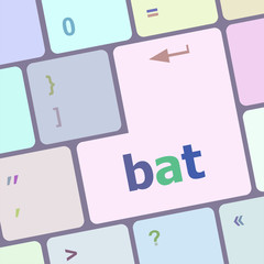 Poster - bat word on keyboard key, notebook computer