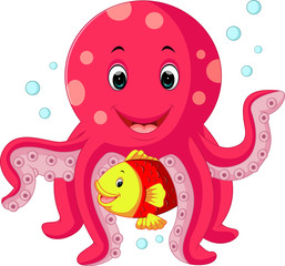 Sticker - Cute octopus cartoon

