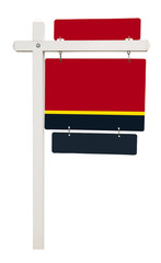 Wall Mural - Isolated blank real estate signs. Vertical.