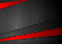 Tech Black Background With Contrast Red Stripes