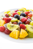 Fototapeta  - Mixed fruit in white plate