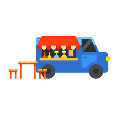 Sticker - Food Truck Vector Icon