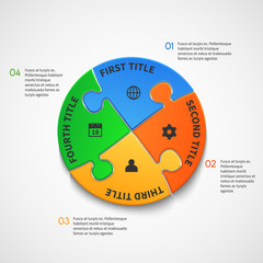 Poster - business infographic vector template with puzzle options