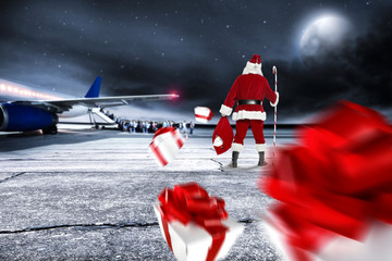 santa claus and airport 