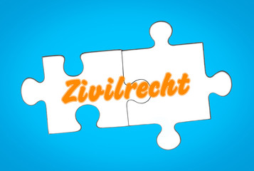 Sticker - Zivilrecht auf Puzzleteile