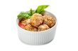 Bowl of meatballs with tomato sauce