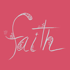 Faith handwriting isolated on pink background | motivational concept
