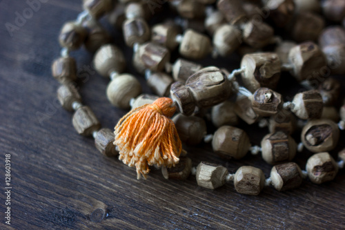 Fotografía Japa mala rosary - hinduism and buddism rosary made from tulsi tree for hare kri
