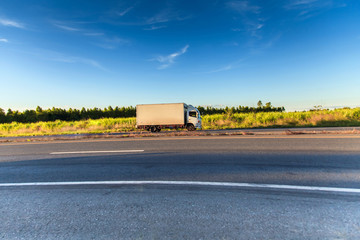 Wall Mural - Truck on Highway at morning light