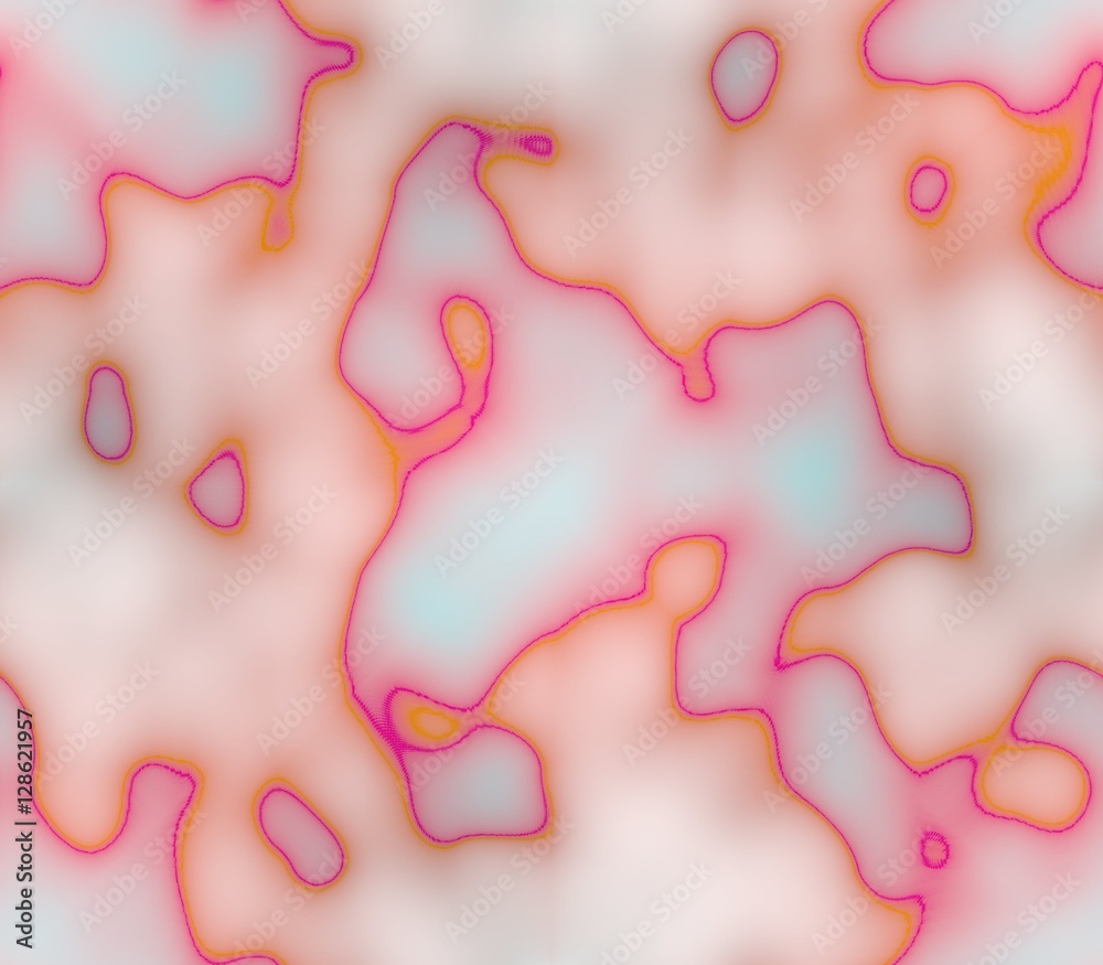 Abstract seamless pattern in pink and green with lines, spots, blotches ...