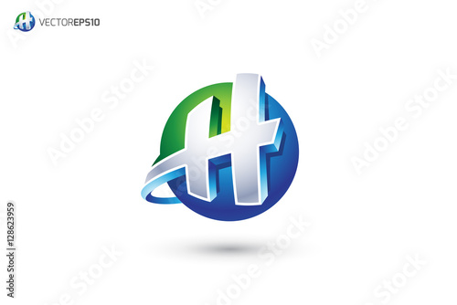 Abstract Letter H Logo 3d Sphere Logo Stock Vector Adobe Stock