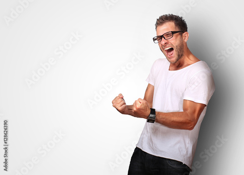 Great joy and success with young guy Tableau sur Toile