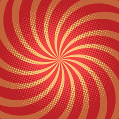 Wall Mural - Red spiral pop art background