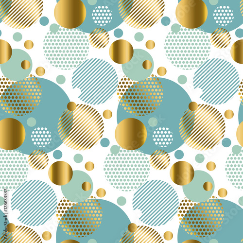 modern light gold seamless pattern with circles. Xmas background