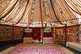 Fototapeta  - Interior of the yurt, nomadic movable house typical of central asia