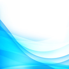 Poster - abstract background light blue curve and wave element vector ill