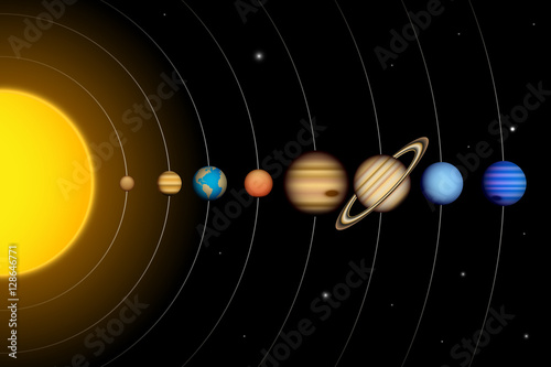Vector Solar System With Planets Diagram Buy This Stock