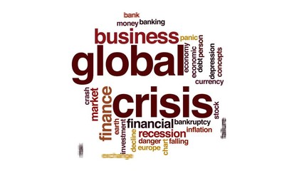 Sticker - Global crisis animated word cloud.