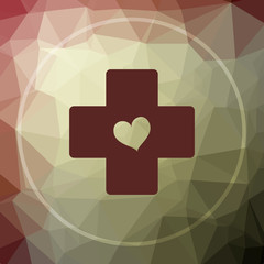 Sticker - Cross with heart icon