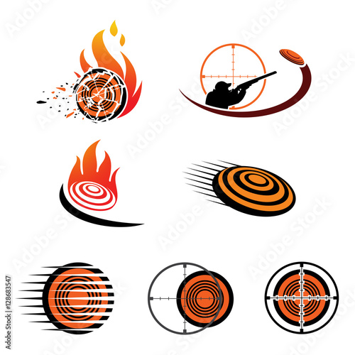 set of vector logo sport skeet shooting Stock Vector Adobe Stock