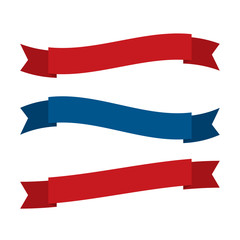 July fourth ribbons vector set.