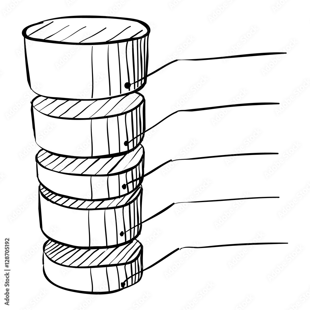Pointed diagram infographics. Hand drawn illustration of pointed ...