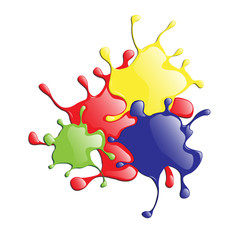 Wall Mural - colored splashes in abstract shape