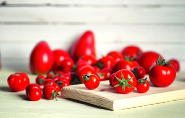 tomato fresh on wooden table