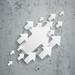 Canvas Print - White Arrows Up Concrete