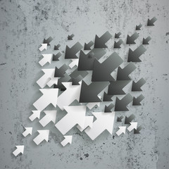 Canvas Print - Black and White Arrows Headwind Concrete