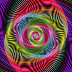 Poster - Colorful abstract fractal spiral design background