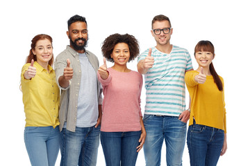 Wall Mural - international group of people showing thumbs up