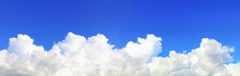 Panorama Of Beautiful Blue Sky And Huge White Cloud