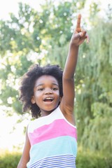 Poster - Smiling child with hand up