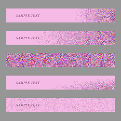 Poster - Colored square mosaic web banner design set